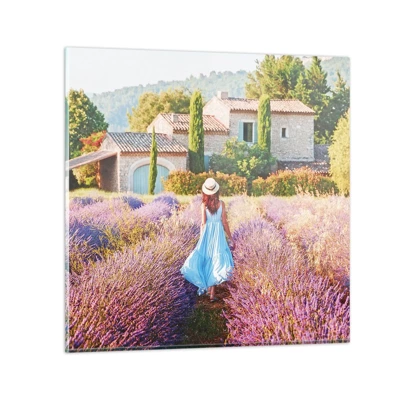 Schilderen op glas - Lavendel meisje - 40x40 cm