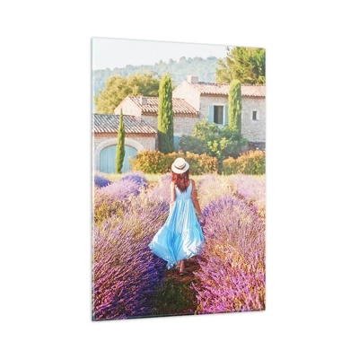 Schilderen op glas - Lavendel meisje - 80x120 cm
