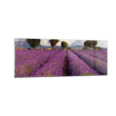 Schilderen op glas - Lavendel velden - 140x50 cm