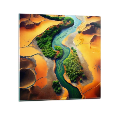 Schilderen op glas - Levengevende rivier - 60x60 cm