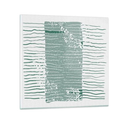 Schilderen op glas - Mariene abstractie - 30x30 cm