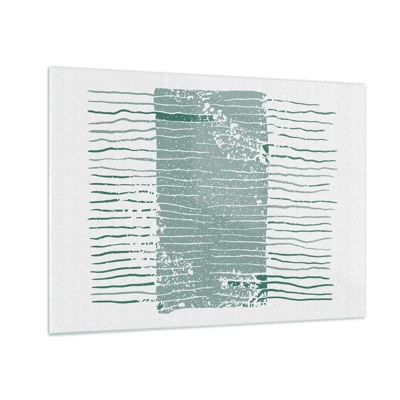 Schilderen op glas - Mariene abstractie - 70x50 cm