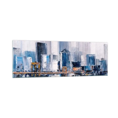Schilderen op glas - New Yorkse impressie - 90x30 cm