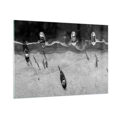 Schilderen op glas - Nog steeds aan de oever… - 100x70 cm
