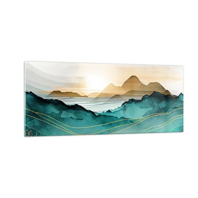 Schilderen op glas - Op de rand van abstractie – landschap - 100x40 cm