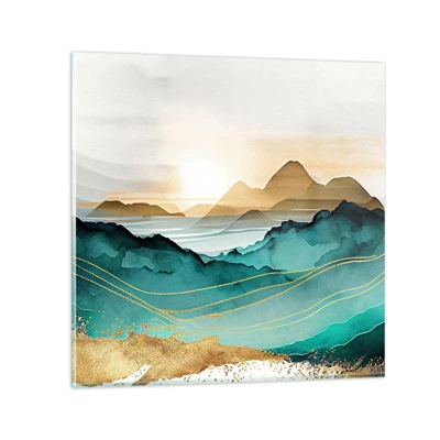 Schilderen op glas - Op de rand van abstractie – landschap - 50x50 cm