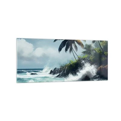 Schilderen op glas - Op een tropische kust - 120x50 cm