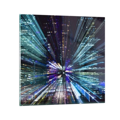 Schilderen op glas - Overgang naar hyperspace - 60x60 cm