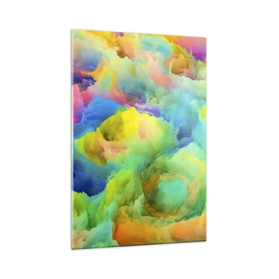 Schilderen op glas - Regenboog dons - 80x120 cm