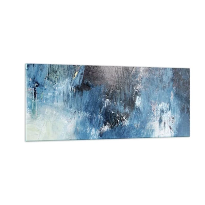 Schilderen op glas - Rhapsody in Blauw - 100x40 cm