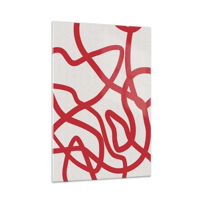 Schilderen op glas - Rood op wit - 70x100 cm