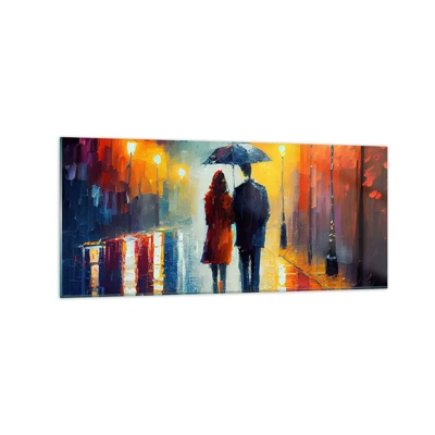 Schilderen op glas - Samen – een kleurrijke nacht - 120x50 cm