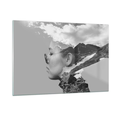Schilderen op glas - Top en bewolkt portret - 120x80 cm