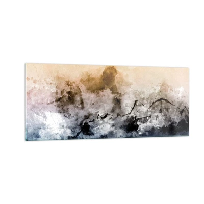 Schilderen op glas - Verdronken in een wolk van mist - 100x40 cm