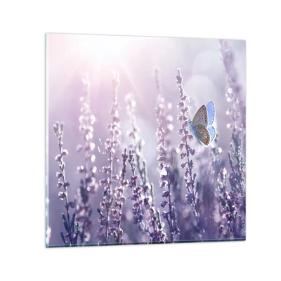 Schilderen op glas - Vlinder kus - 70x70 cm