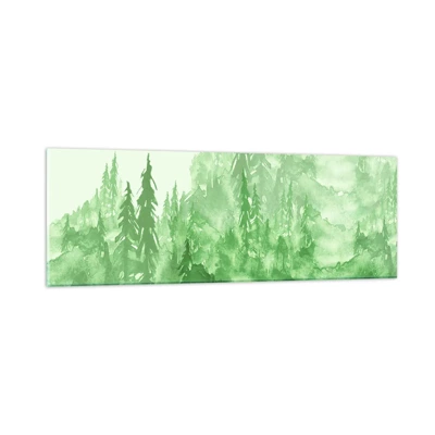 Schilderen op glas - Wazig met groene mist - 90x30 cm