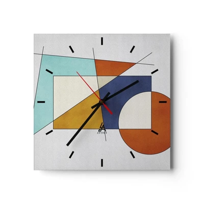 Wandklok - Klok - Abstractie: modernistisch plezier - 30x30 cm