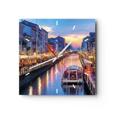 Wandklok - Klok - Een avond vol licht en plezier - 40x40 cm