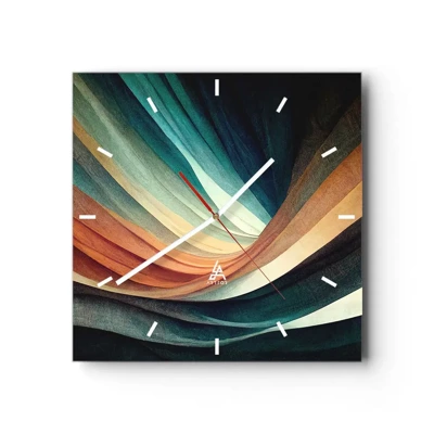 Wandklok - Klok - Geweven uit kleuren - 30x30 cm