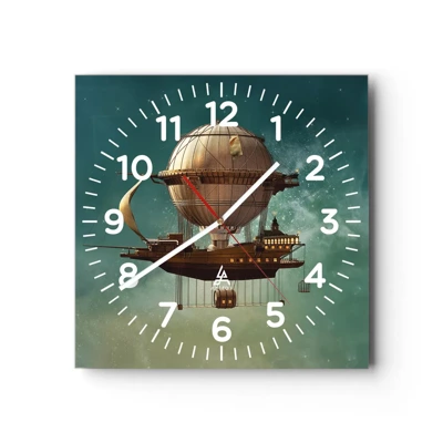 Wandklok - Klok - Jules Verne groet - 30x30 cm