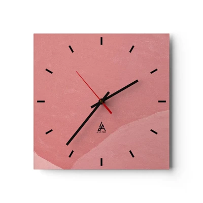 Wandklok - Klok - Organische compositie in roze - 30x30 cm