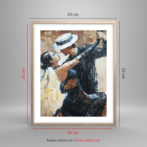 Een poster in een licht eiken lijst - A la Rudolf Valentino - 40x50 cm