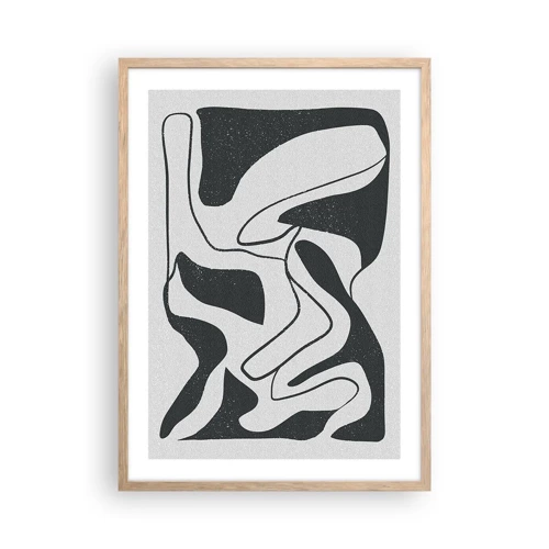 Een poster in een licht eiken lijst - Abstract doolhofplezier - 50x70 cm