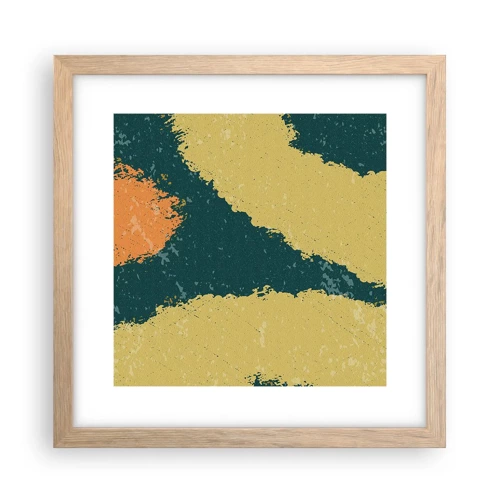 Een poster in een licht eiken lijst - Abstractie – langzame beweging - 30x30 cm