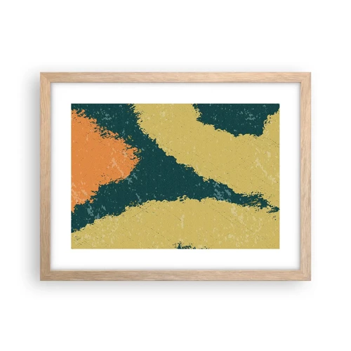 Een poster in een licht eiken lijst - Abstractie – langzame beweging - 40x30 cm