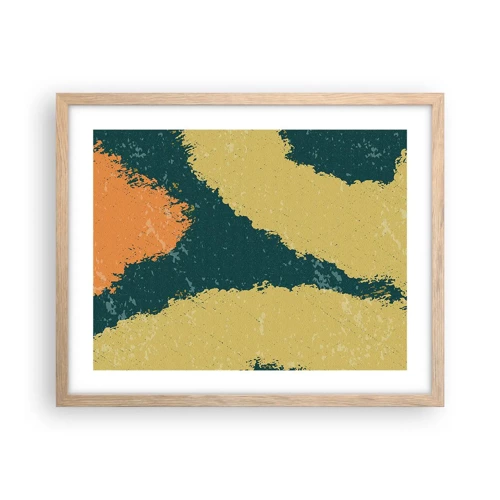 Een poster in een licht eiken lijst - Abstractie – langzame beweging - 50x40 cm