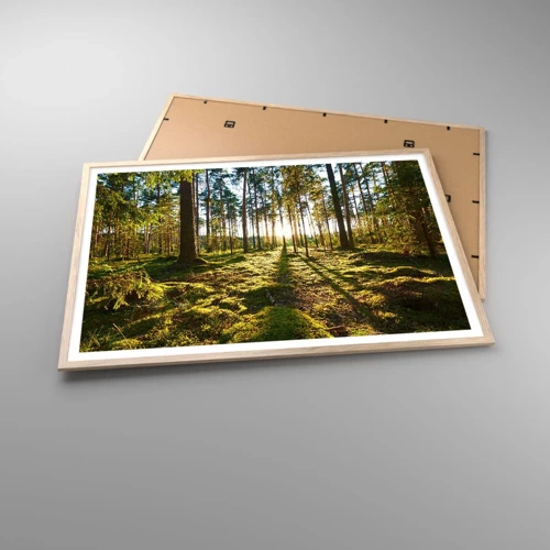 Een poster in een licht eiken lijst - … Achter de zeven bossen - 100x70 cm