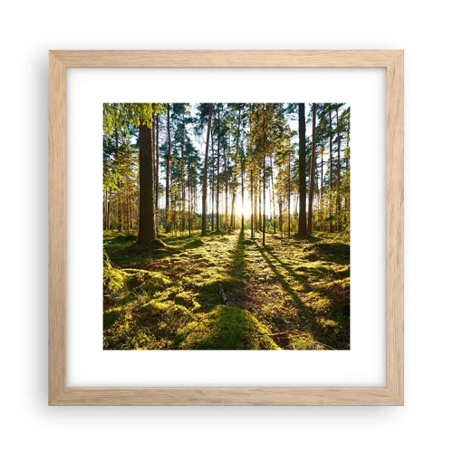 Een poster in een licht eiken lijst - … Achter de zeven bossen - 30x30 cm