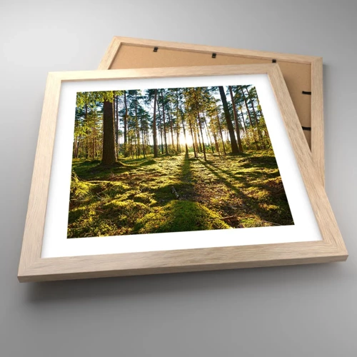 Een poster in een licht eiken lijst - … Achter de zeven bossen - 30x30 cm