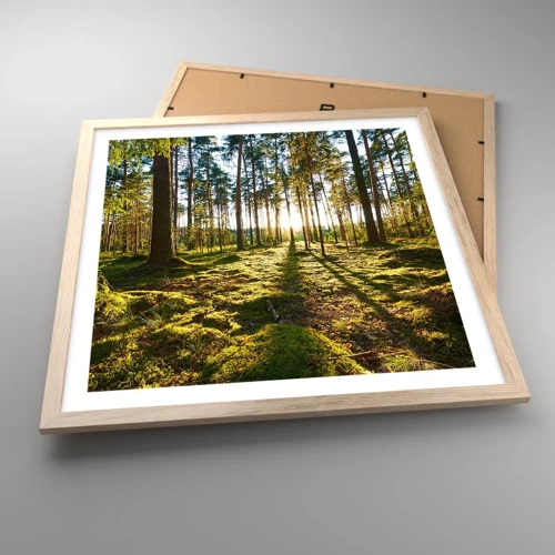 Een poster in een licht eiken lijst - … Achter de zeven bossen - 50x50 cm