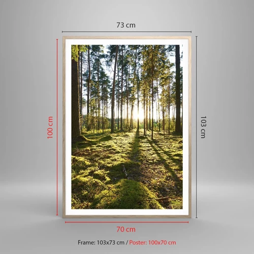 Een poster in een licht eiken lijst - … Achter de zeven bossen - 70x100 cm
