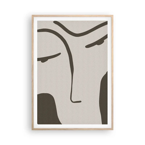Een poster in een licht eiken lijst - Als een schilderij van Modigliani - 70x100 cm