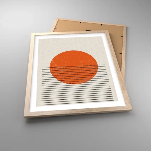 Een poster in een licht eiken lijst - Altijd de zon - 40x50 cm