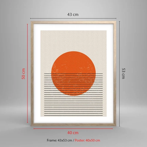Een poster in een licht eiken lijst - Altijd de zon - 40x50 cm