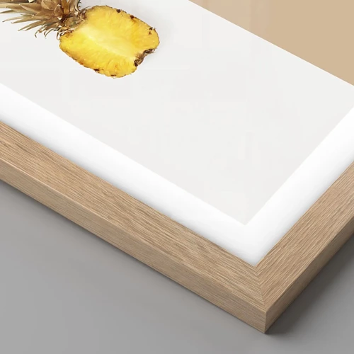 Een poster in een licht eiken lijst - Ananas voor ons - 100x70 cm