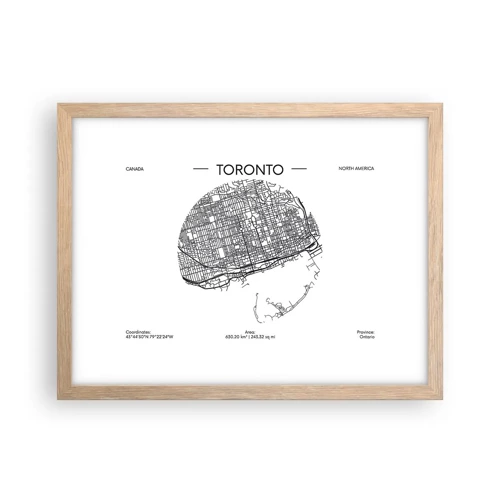 Een poster in een licht eiken lijst - Anatomie van Toronto - 40x30 cm