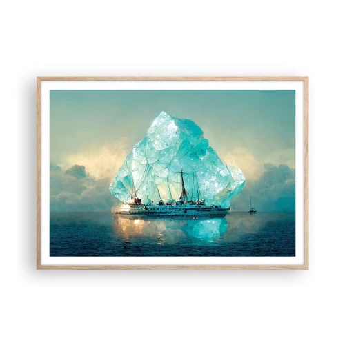 Een poster in een licht eiken lijst - Arctische diamant - 100x70 cm