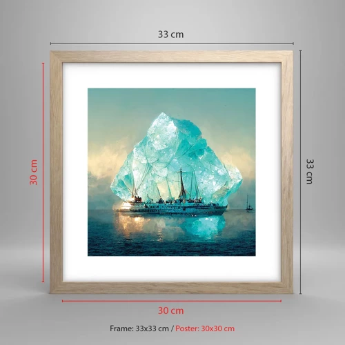 Een poster in een licht eiken lijst - Arctische diamant - 30x30 cm