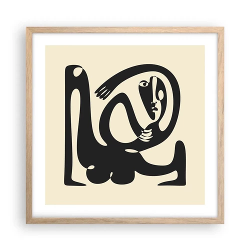Een poster in een licht eiken lijst - Bijna Picasso - 50x50 cm