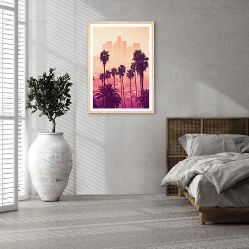 Een poster in een licht eiken lijst - Californisch landschap - 30x40 cm