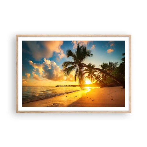 Een poster in een licht eiken lijst - Caribische droom - 91x61 cm
