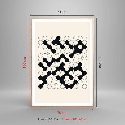 Een poster in een licht eiken lijst - Chinees spel – variatie - 70x100 cm