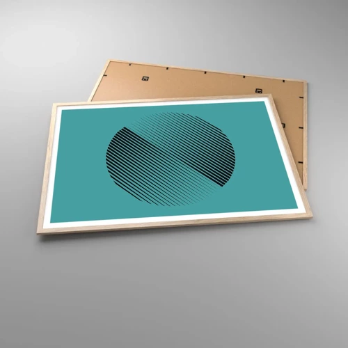 Een poster in een licht eiken lijst - Cirkel – een geometrische variatie - 100x70 cm