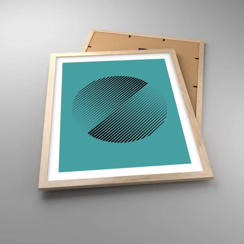 Een poster in een licht eiken lijst - Cirkel – een geometrische variatie - 40x50 cm