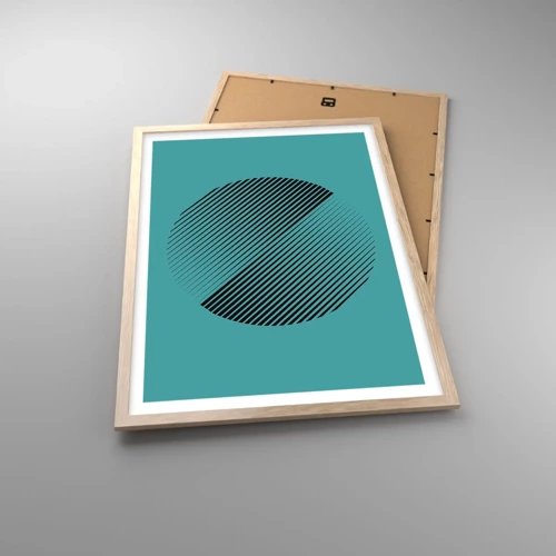 Een poster in een licht eiken lijst - Cirkel – een geometrische variatie - 50x70 cm