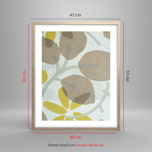 Een poster in een licht eiken lijst - Compositie in volle zon - 40x50 cm